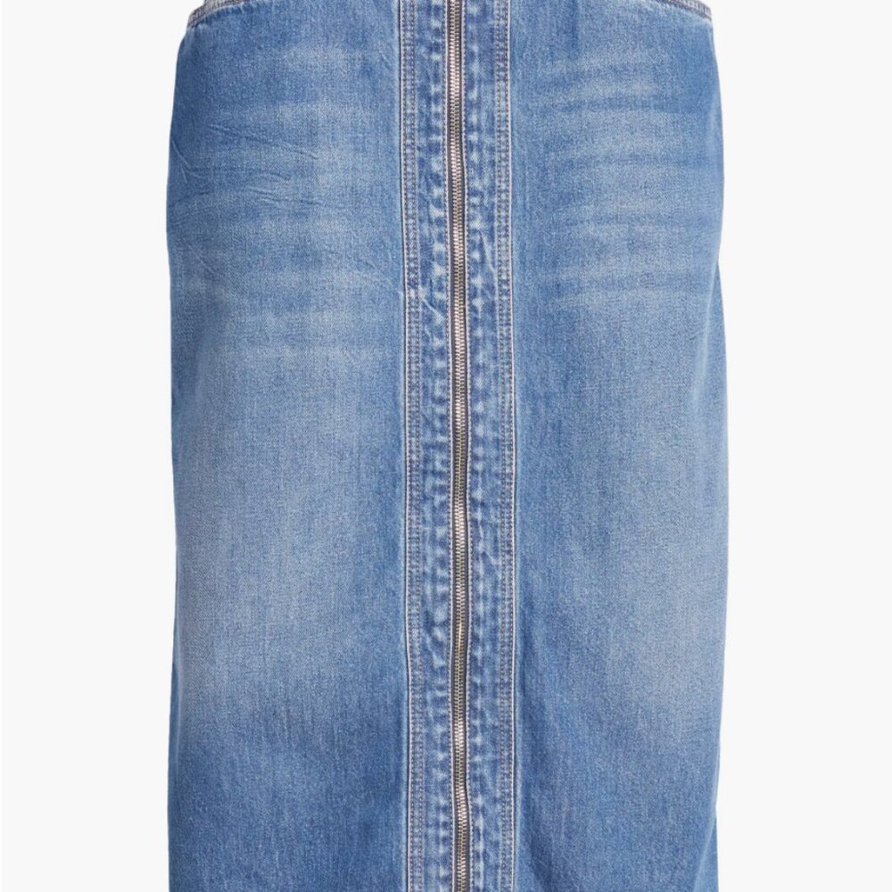 Exposed Zip Nonstretch Denim Pencil Skirt Closed Denim - Picture 13 of 15